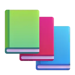 Ilustração 3D de livros coloridos
